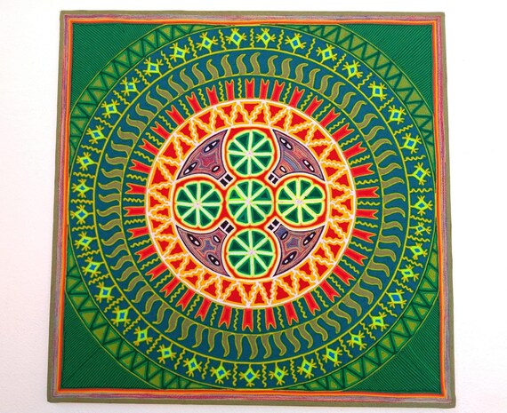 メキシコ ウイチョル族ビーズアート [コヨーテのマスク] ウイチョル