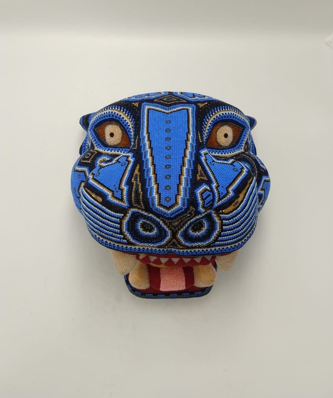 Huichol Beaded Jaguar Head, Small main image 0