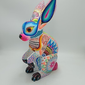 Mexican Folk Art Oaxacan Wood Carving Alebrije Hand Made, Rabbit By Luis Sosa PP8322