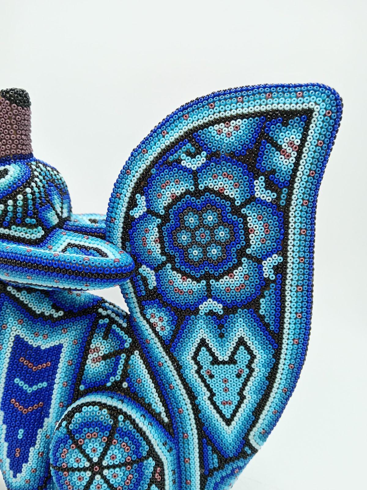 Mexican Huichol Hand Beaded Coyote by Isandro Villa Lopez PP8768