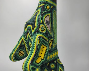 Beaded Mexican Folk Art Coyote By Mayola Villa Lopez PP4496