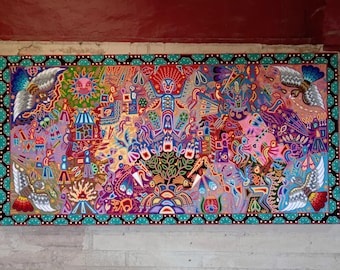 メキシコの民芸品ウイチョル糸絵 Cooperativa Zitacua PP7805 - Etsy 日本