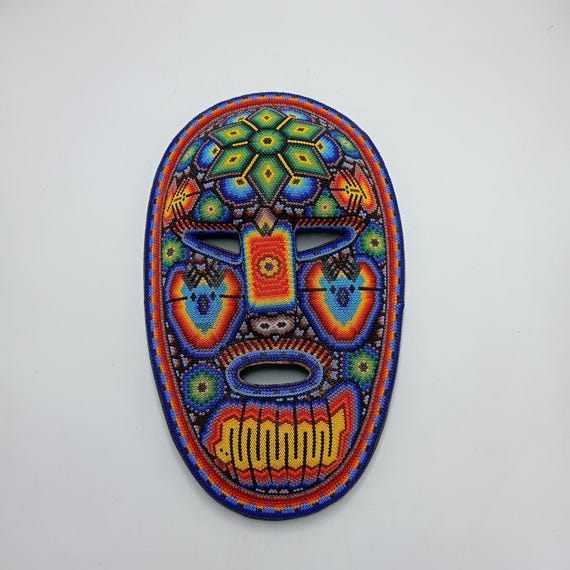 ビーズ ウイチョル族 先住民族 フェアトレード ビーズ マスク 彫刻