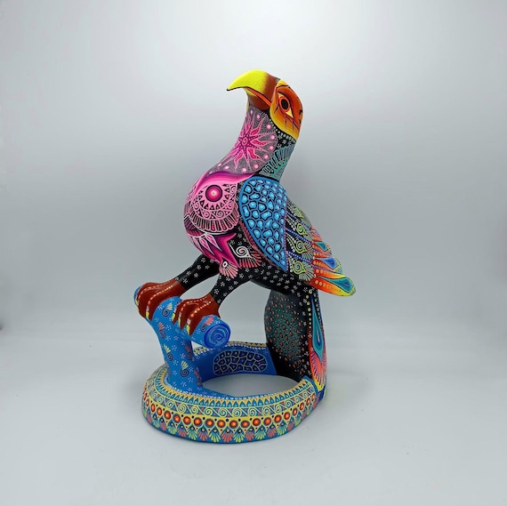 Mexican Folk Art Oaxacan Wood Carving Alebrije Hand Made, Eagle by