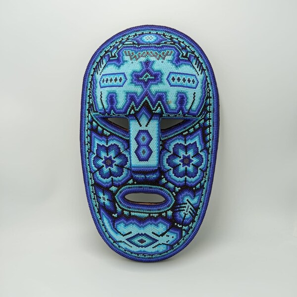 Neat Mexican Huichol Hand Beaded Mask By  Octaviano Lopez PP6739