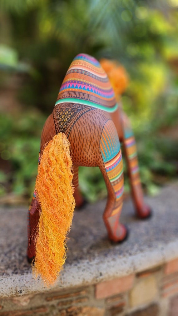 Mexican Oaxacan Wood Carving Camel by Julia Fuentes TJF01 - Etsy
