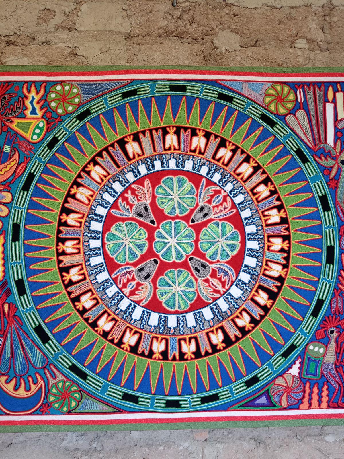 メキシコの民芸品ウイチョル糸絵 Cooperativa Zitacua PP7805 - Etsy 日本