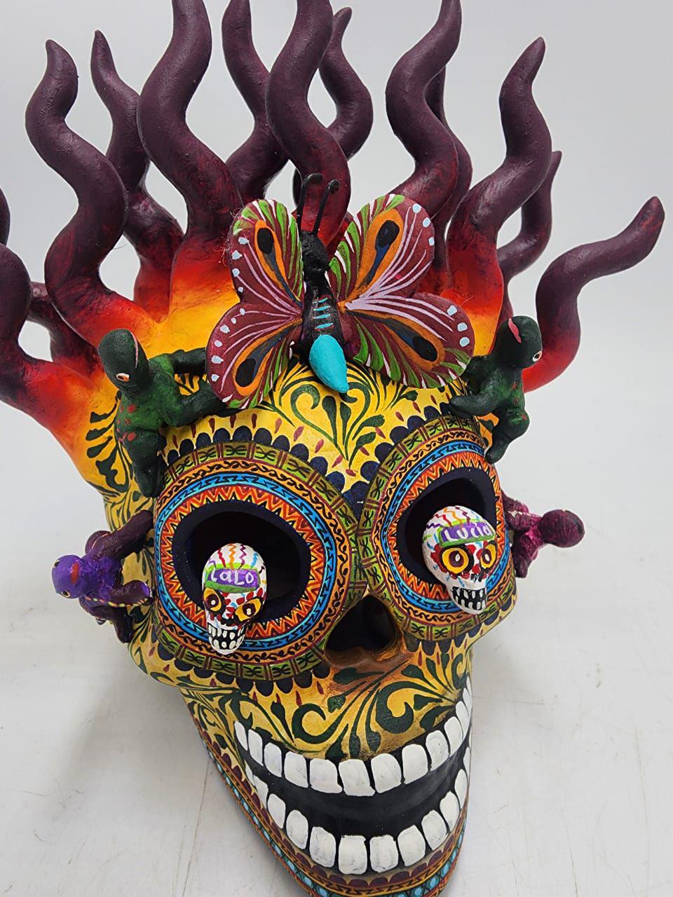 Day of the Dead Ceramics Human Skull by Alfonso Castillo PP8578