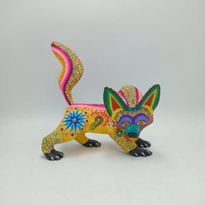 Oaxacan Holzschnitzerei mexikanische Volkskunst handgemacht, Wolf von Cesar Melchor Ojeda PP7879