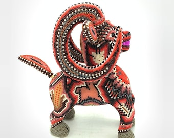 Mexican Folk Art Huichol Beaded Cimarron by Isandro Villa Lopez PP5755 Oaxaca