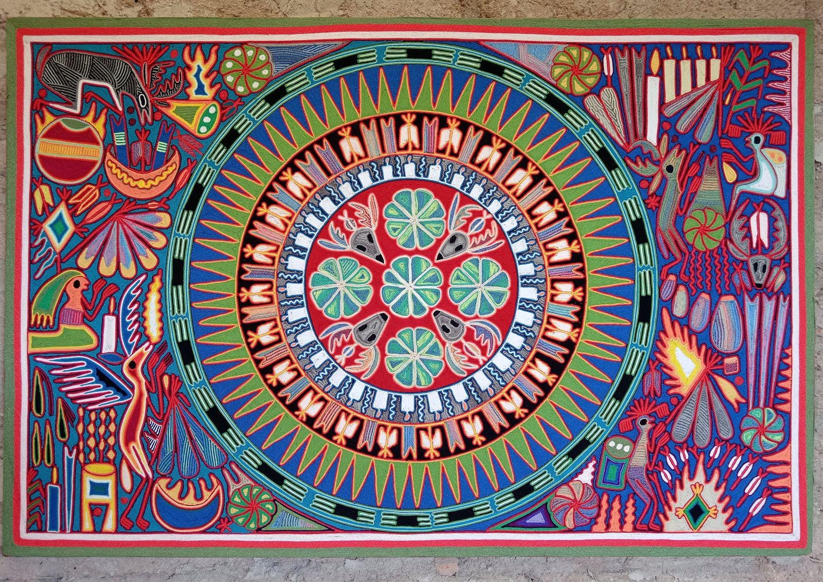 RUKURUKU 絵画５点 メキシコの民芸品ウイチョル糸絵 Cooperativa Zitacua PP7805 - Etsy 日本