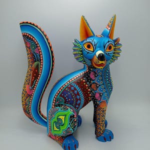 Mexican Folk Art Oaxacan Wood Carving Alebrije Hand Made, Lince By Luis Sosa PP8039