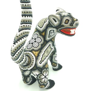 Huichol Hand Beaded Mexican Folk Art Jaguar By Mayola Villa Lopez PP5557 image 5