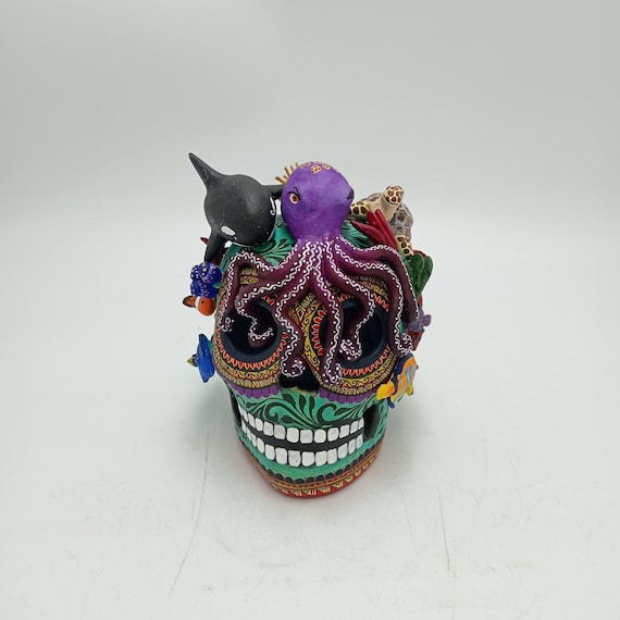 Day of the Dead Ceramics Ocean Skull by Alfonso Castillo PP8469 - Etsy