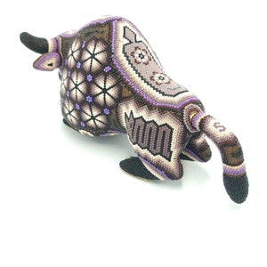 Huichol Hand Beaded Mexican Folk Art Buffalo By Mayola Villa Lopez PP5613 image 5