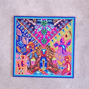 Huichol Garnmalerei mexikanische Volkskunst von Luciana Benitez PP7896