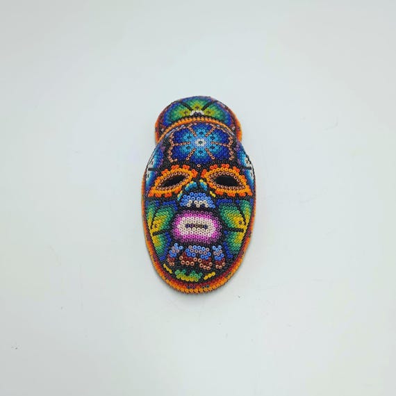 ビーズ ウイチョル族 先住民族 フェアトレード ビーズ マスク 彫刻