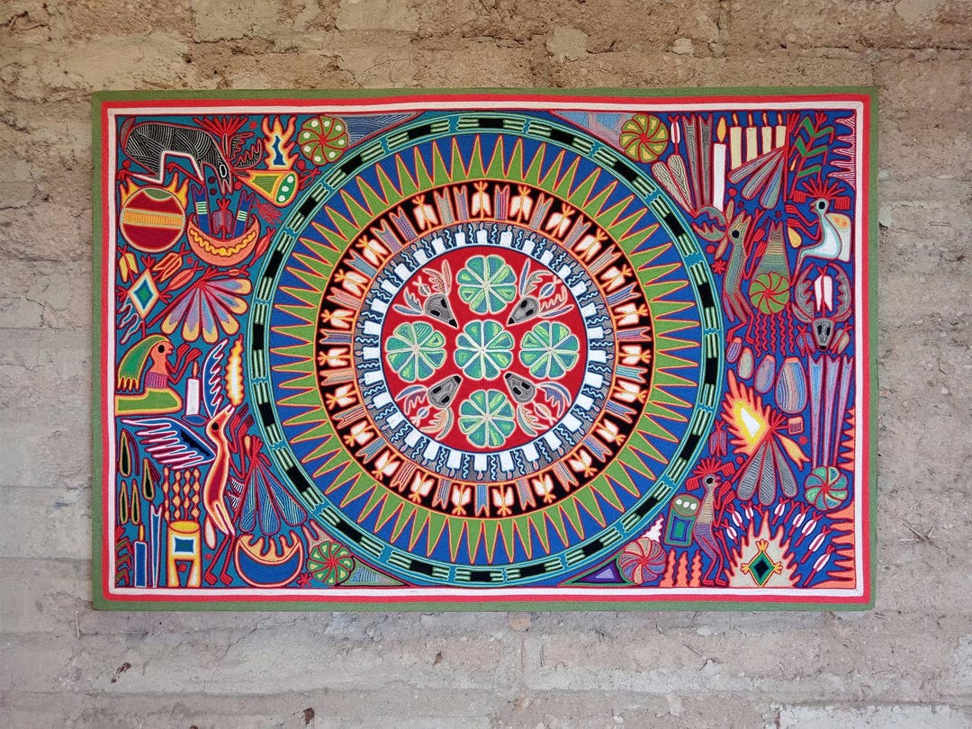メキシコの民芸品ウイチョル糸絵 Cooperativa Zitacua PP7805 - Etsy 日本