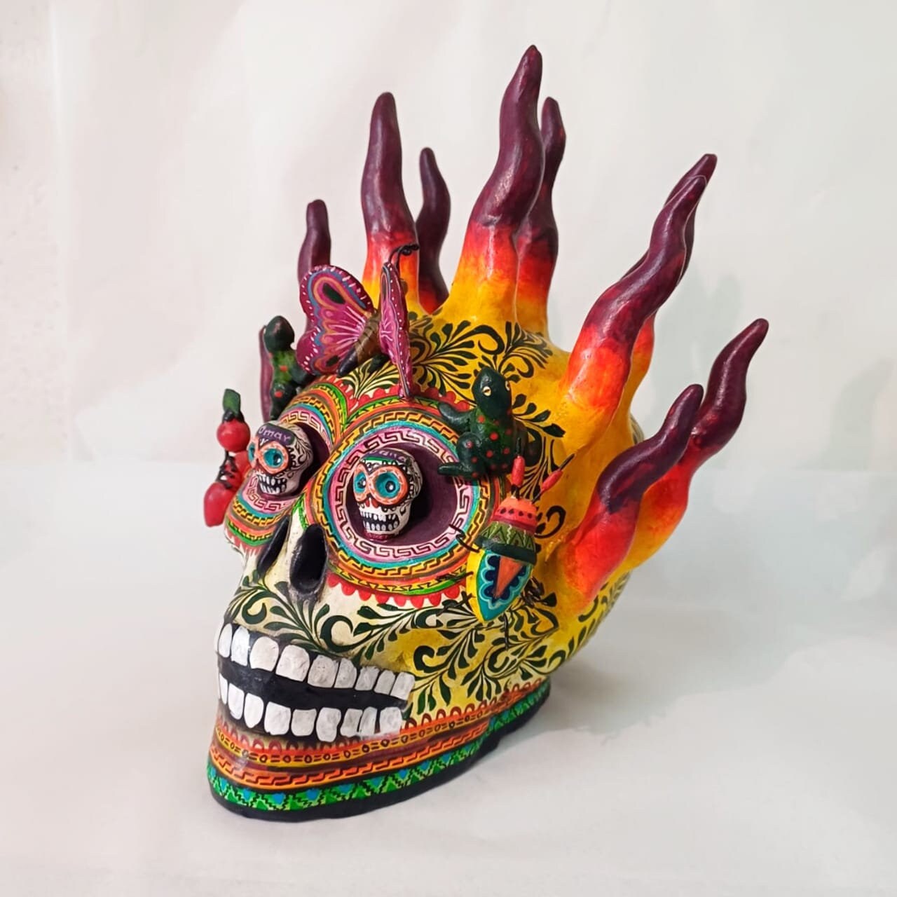 Day of the Dead Ceramics Fire Skull by Alfonso Castillo PP6776 - Etsy