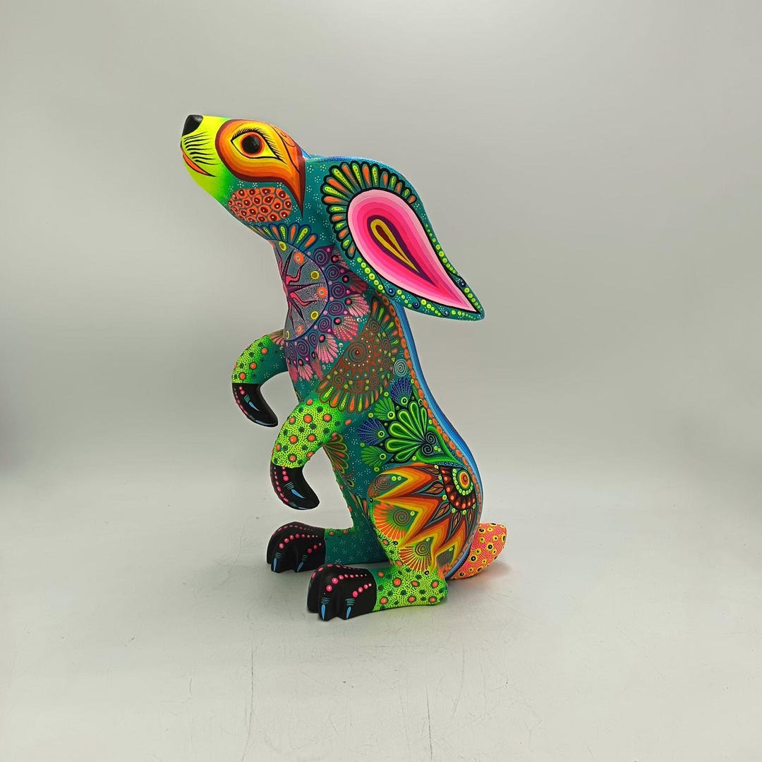 Mexican Folk Art Oaxacan Wood Carving Hand Made, Rabbit by Luis Sosa ...