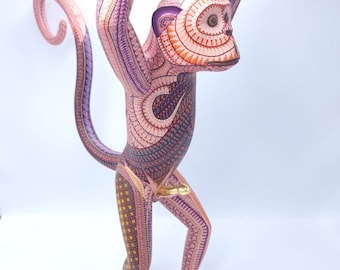 Oaxacan Wood Carving Monkey Pachanga By Jacobo y Maria Angeles PP6095