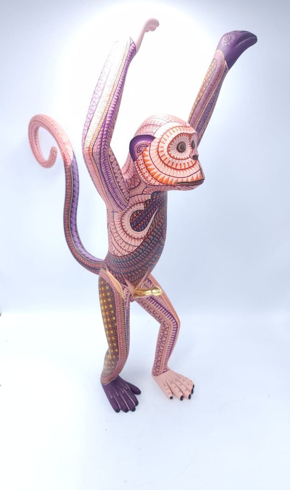 Oaxacan Wood Carving Monkey Pachanga by Jacobo Y Maria Angeles
