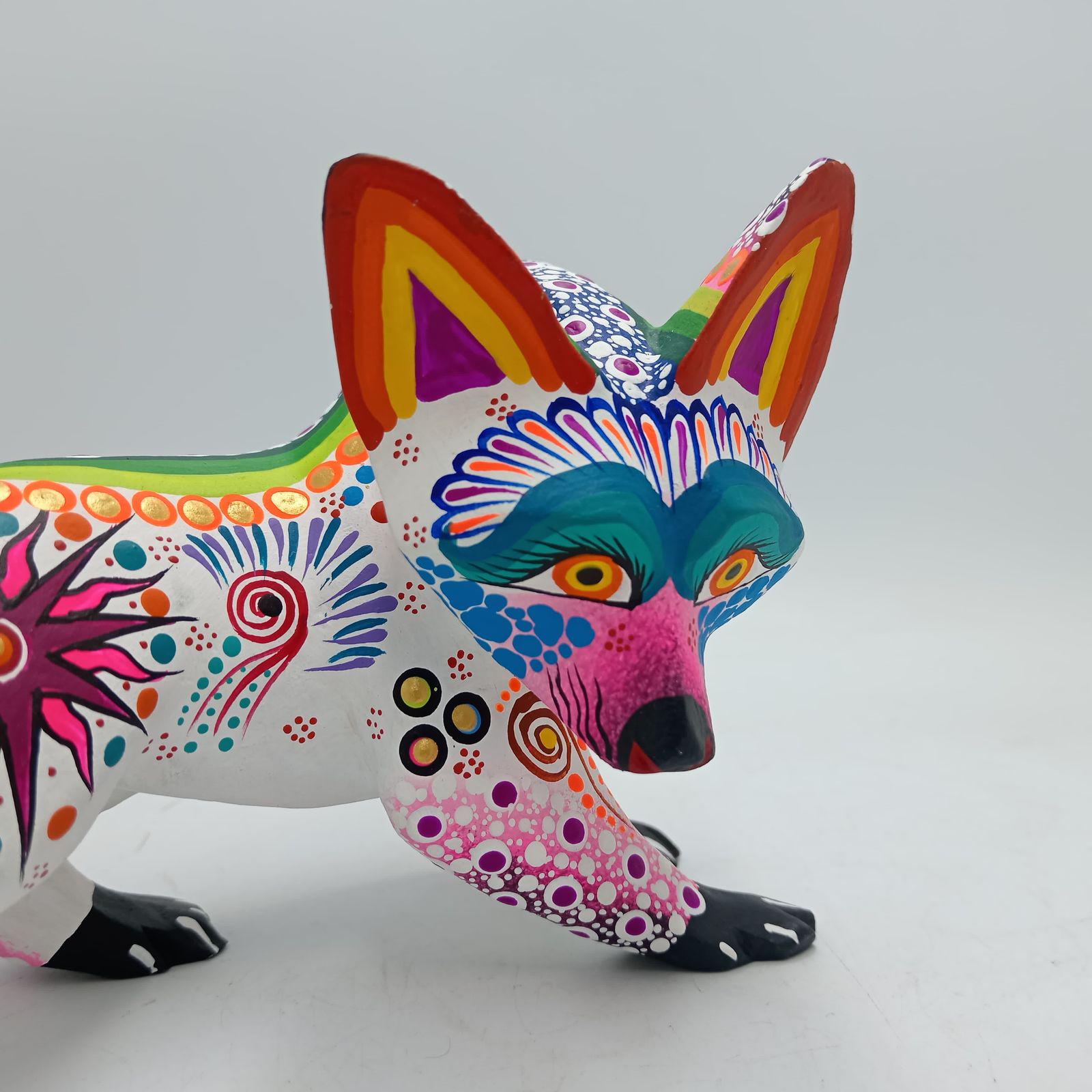 Oaxacan Wood Carving Mexican Folk Art Hand Made, Wolf by Cesar