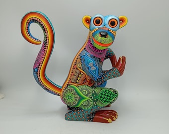 Mexican Folk Art Oaxacan Wood Carving Alebrije Hand Made, Monkey
