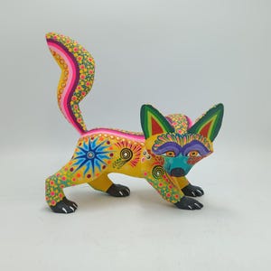 Oaxacan Holzschnitzerei mexikanische Volkskunst handgemacht, Wolf von Cesar Melchor Ojeda PP7875