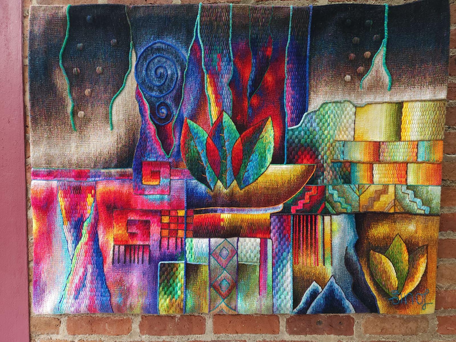 Maximo Laura Fiber Tapestry Hand Woven Alpaca Fiber Tapestry