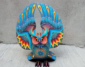 Amazing Mexican Oaxacan Wood Carving Alebrije Stingray, by Lucero