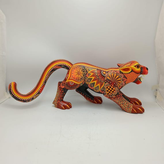 Mexican Folk Art Oaxacan Wood Carving Alebrije Hand Made, Jaguar