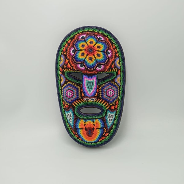 Neat Mexican Huichol Hand Beaded Mask By  Octaviano Lopez PP6748