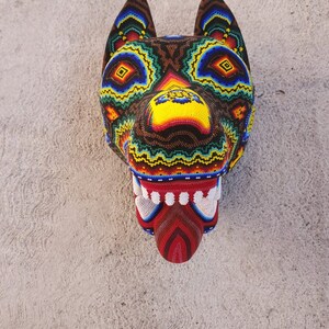 Huichol Beaded Jaguar Head