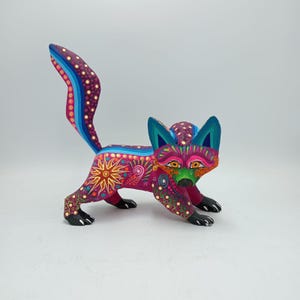 Oaxacan Holzschnitzerei mexikanische Volkskunst handgemacht, Wolf von Cesar Melchor Ojeda PP7863