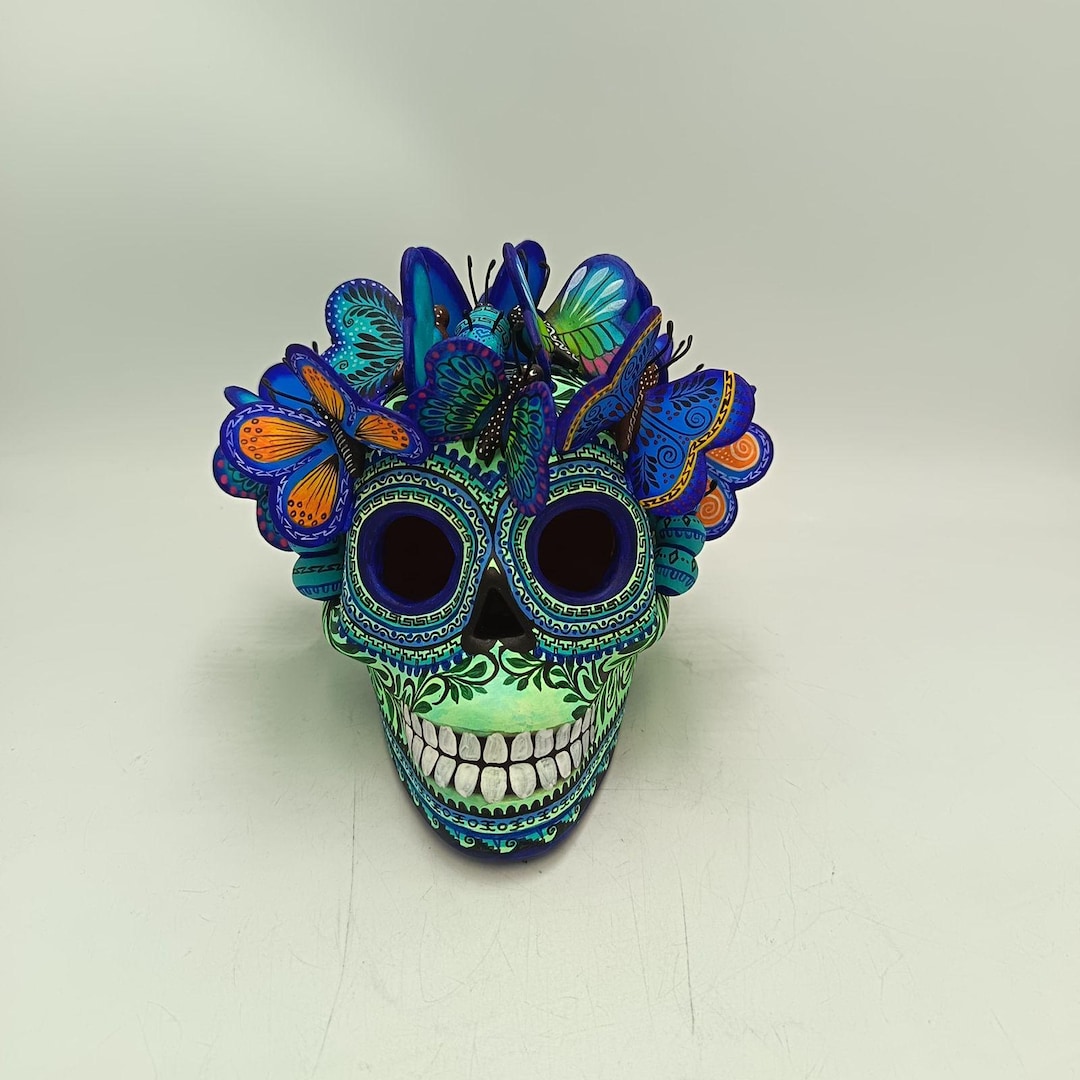 Day of the Dead Ceramics Human Skull by Marco Castillo PP8917 - Etsy