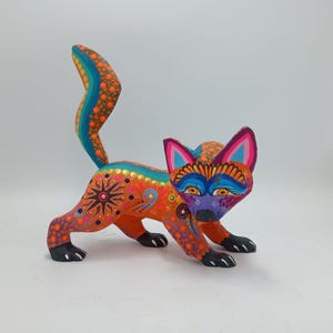 Oaxacan Holzschnitzerei mexikanische Volkskunst handgemacht, Wolf von Cesar Melchor Ojeda PP7874