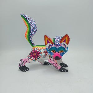 Oaxacan Holzschnitzerei mexikanische Volkskunst handgemacht, Wolf von Cesar Melchor Ojeda PP7878
