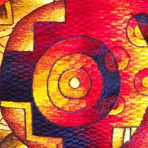 Hand Woven Alpaca Fiber Tapestry Vision in time By Constantino Laura 48 x 48 PP6462 image 4