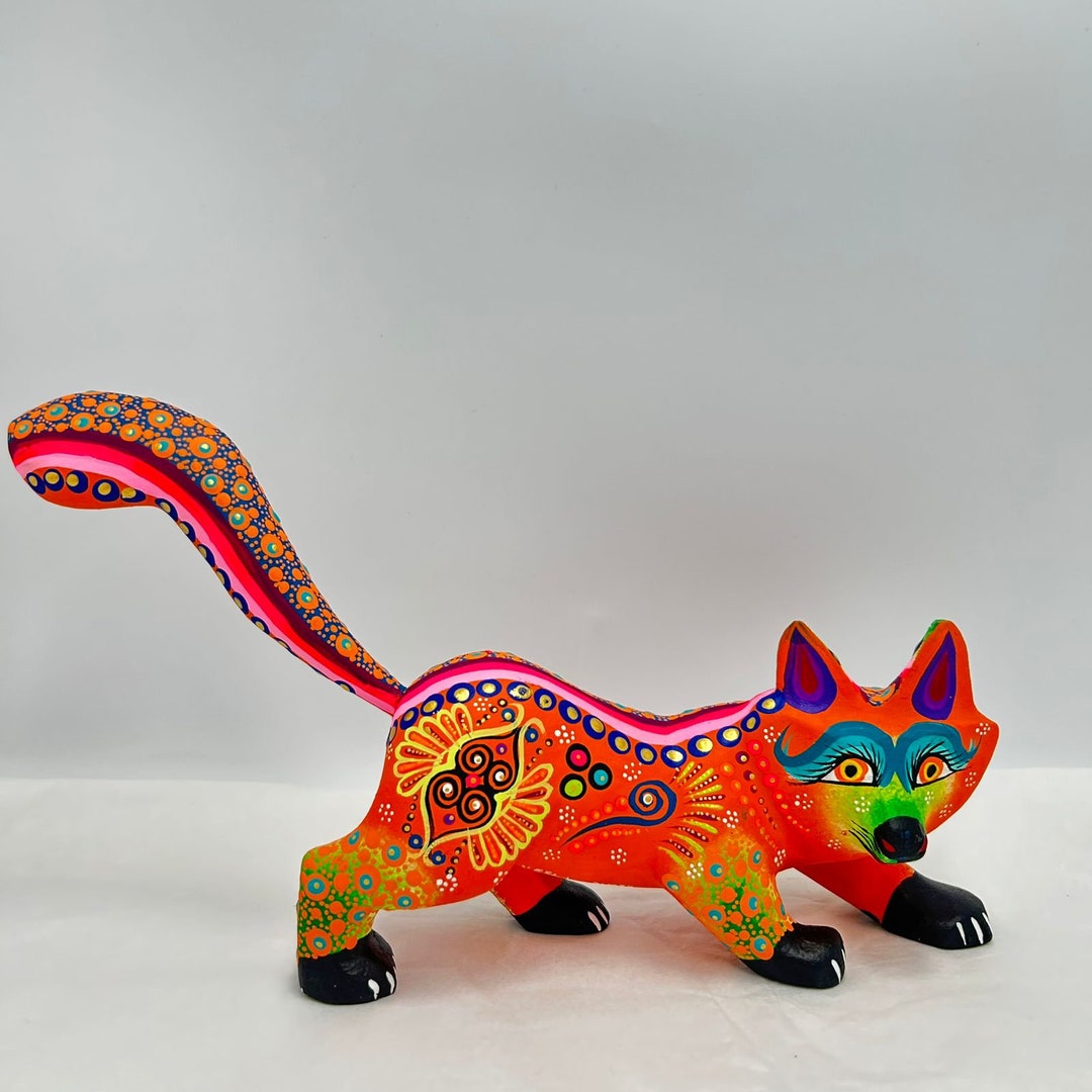 Oaxacan Wood Carving Hand Made Fox by Estudio 2403 PP7182 - Etsy