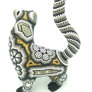 Huichol Hand Beaded Mexican Folk Art Jaguar By Mayola Villa Lopez PP5557 image 4