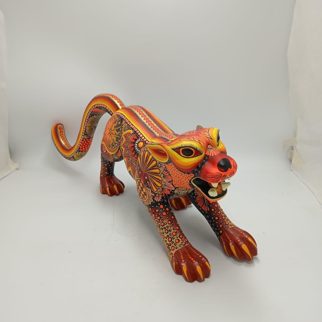 Mexican Folk Art Oaxacan Wood Carving Alebrije Hand Made, Jaguar
