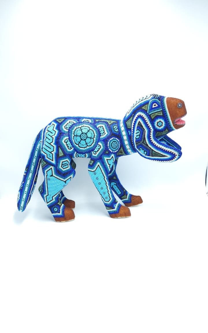 Beaded Mexican Folk Art Dog By Mayola Villa Lopez PP5367