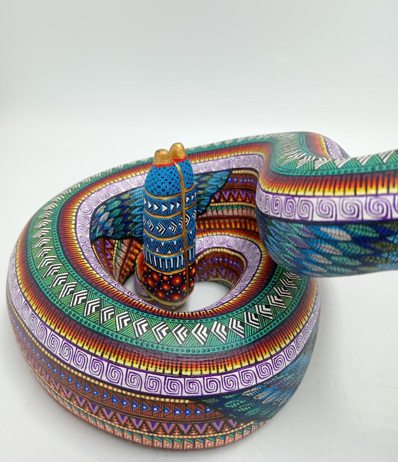 Oaxacan Wood Carving Snake by Manuel Cruz Prudencio PP8053 - Etsy