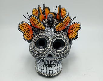 Day Of the Dead Ceramics Skull By Alfonso Castillo PP7692