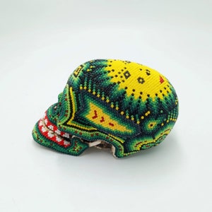 Huichol Hand Beaded Human Skull By Isandro Lopez PP6956 image 2