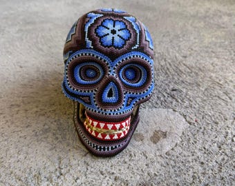 Mexican Huichol Hand Beaded Jaguar Head by Mayola Villa PP4028 - Etsy