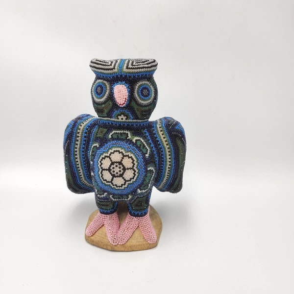Beaded Mexican Folk Art Owl By Mayola Villa Lopez pp4494