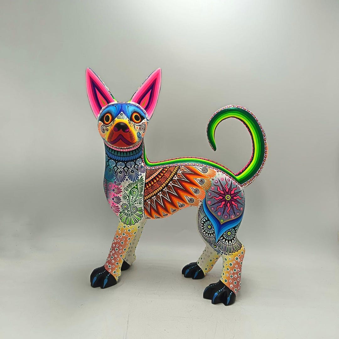 Mexican Folk Art Oaxacan Wood Carving Hand Made, Dog by Luis Sosa ...