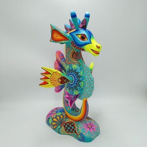 Mexican Folk Art Oaxacan Wood Carving Alebrije Hand Made, Sea Horse By Luis Sosa PP8325